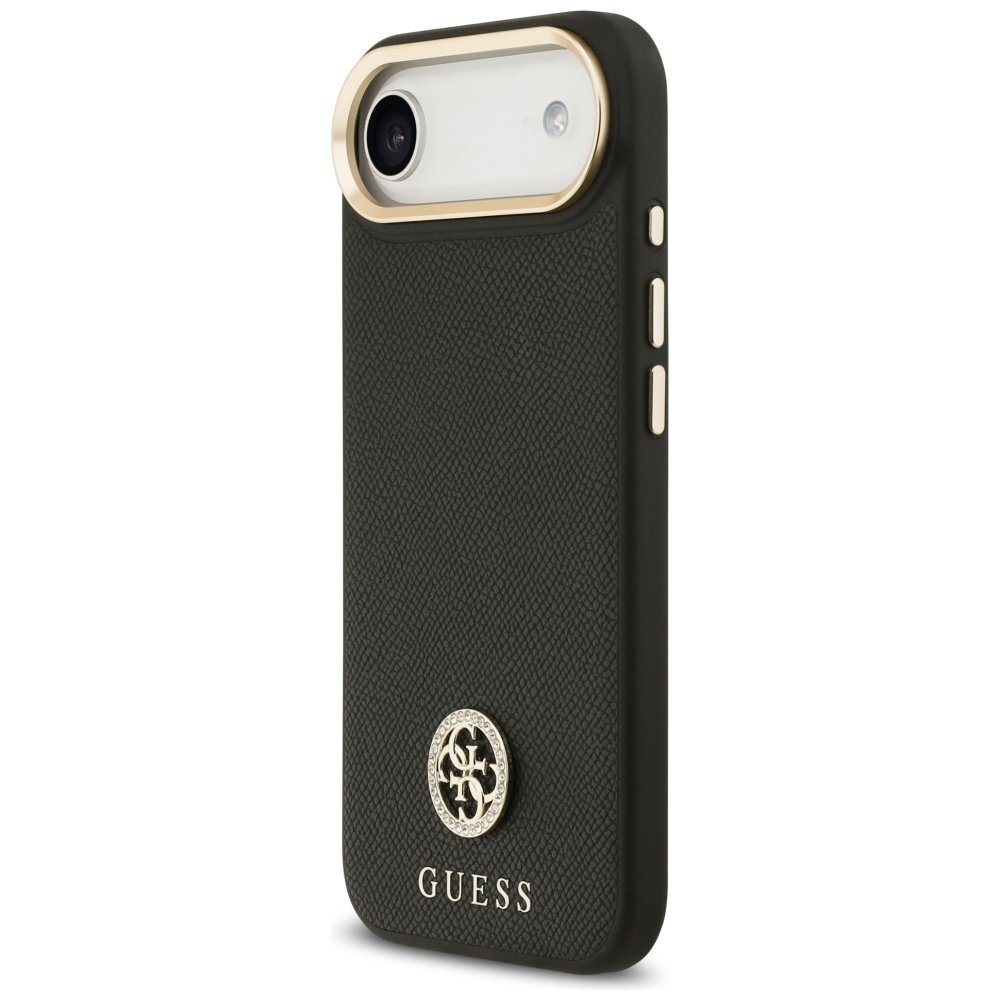 iPhone Air Guess Grained Strass Logo dėklas su MagSafe – juodas 1
