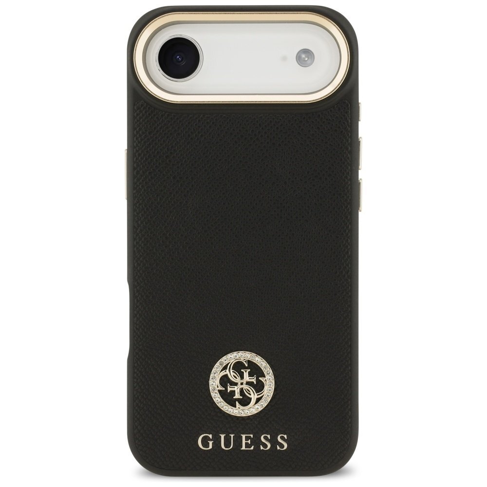 iPhone Air Guess Grained Strass Logo dėklas su MagSafe – juodas 2