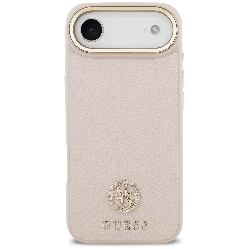 iPhone Air Guess Grained Strass Logo MagSafe dėklas – rožinis 2