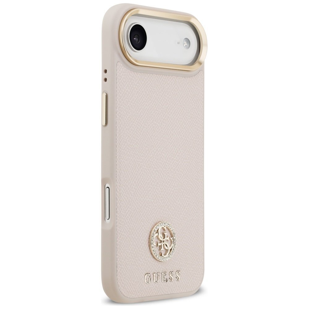 iPhone Air Guess Grained Strass Logo MagSafe dėklas – rožinis 3