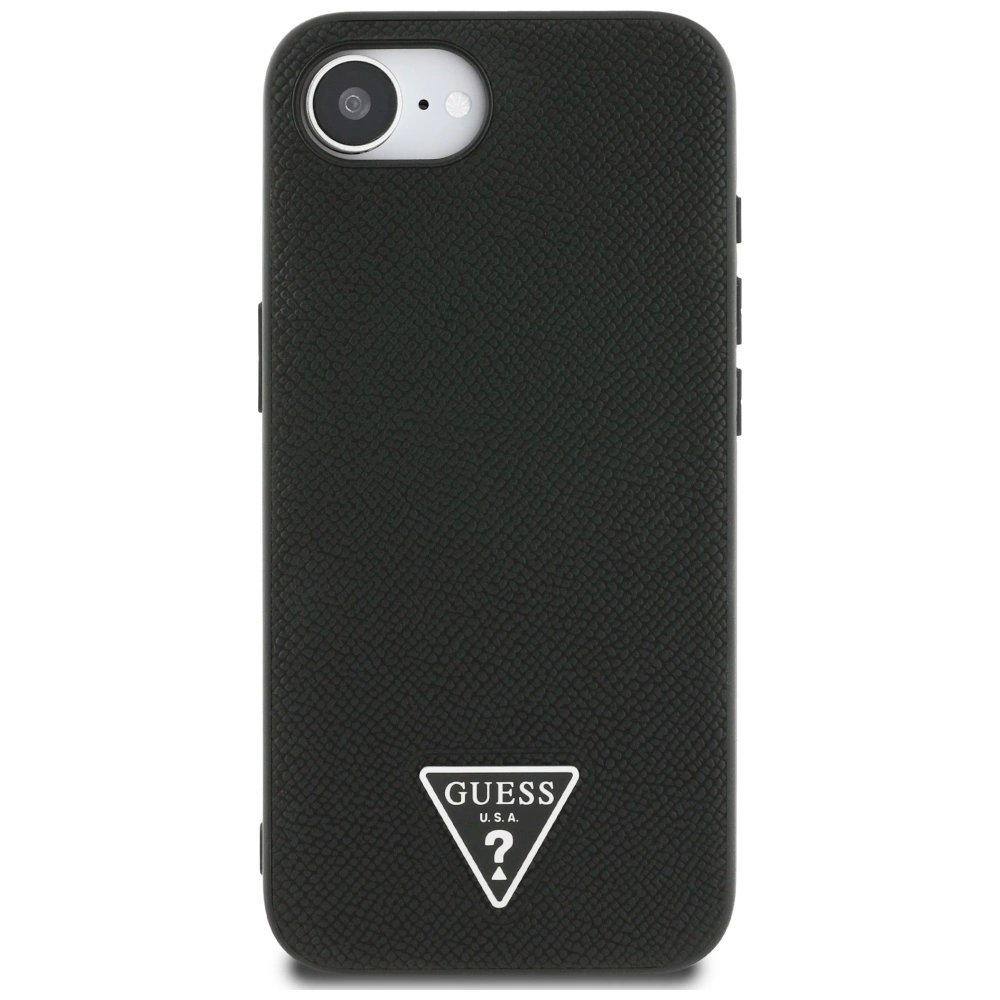 Guess Grained Triangle MagSafe Dėklas skirtas iPhone 16e - Juodas 2