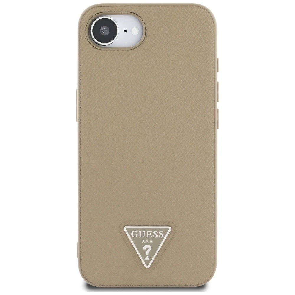Guess Grained Triangle MagSafe Dėklas skirtas iPhone 16e - Rudas 2