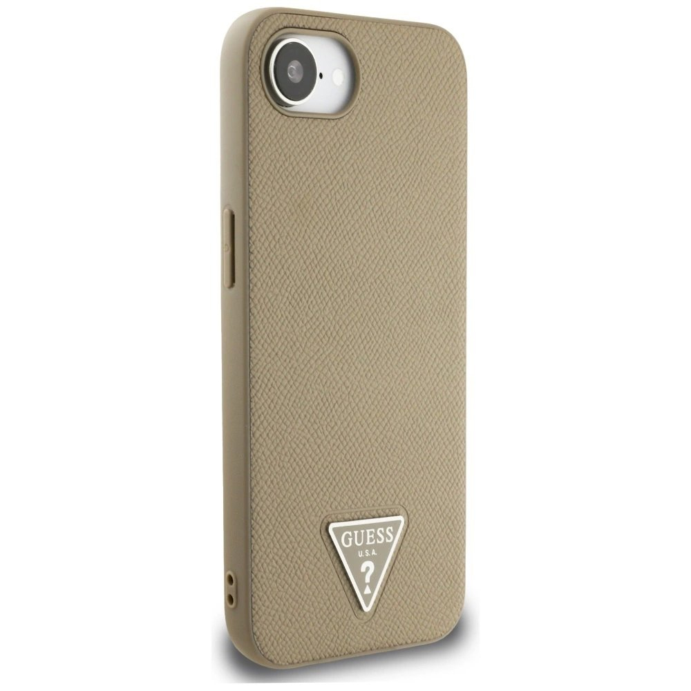 Guess Grained Triangle MagSafe Dėklas skirtas iPhone 16e - Rudas 3