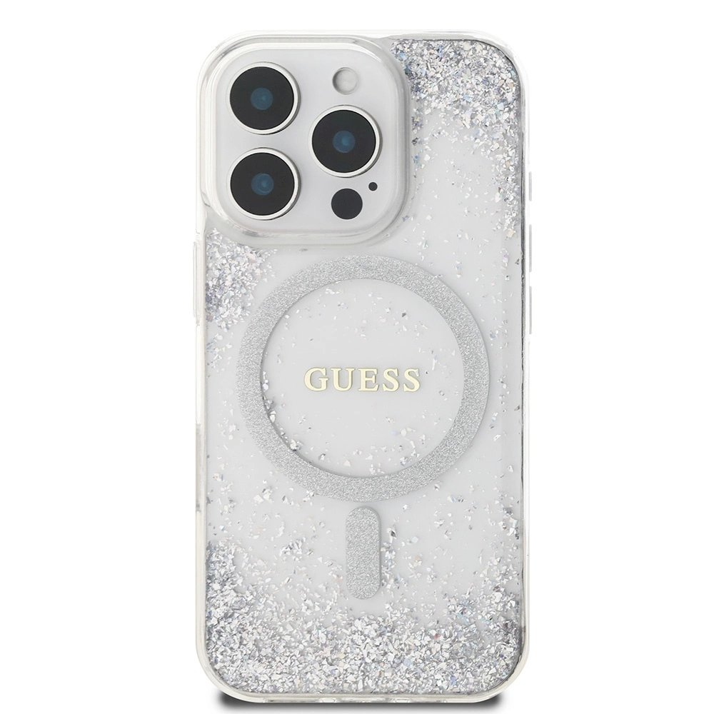 Guess GUHMP16XRGRGES iPhone 16 Pro Max 6.9" Sidabrinis/Sidabrinis hardcase Resin Gradient Glitter MagSafe 2