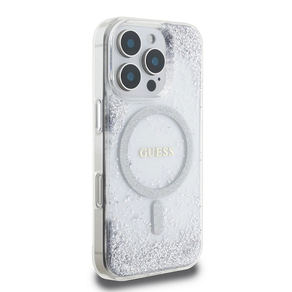 Guess GUHMP16XRGRGES iPhone 16 Pro Max 6.9" Sidabrinis/Sidabrinis hardcase Resin Gradient Glitter MagSafe 3