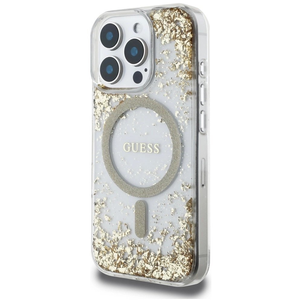 iPhone 16 Pro Max dėklas Guess HC Resin Bottom Glitter su MagSafe – auksinis 1 iPhone 16 Pro Max dėklas Guess HC Resin Bottom Glitter su MagSafe – auksinis 1