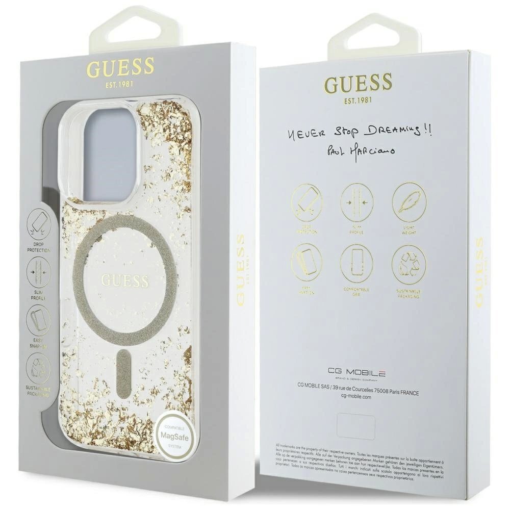 iPhone 16 Pro Max dėklas Guess HC Resin Bottom Glitter su MagSafe – auksinis 7 iPhone 16 Pro Max dėklas Guess HC Resin Bottom Glitter su MagSafe – auksinis 7