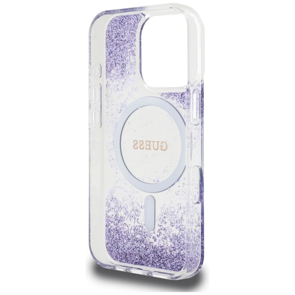 Guess HC Resin Bottom Glitter MagSafe Dėklas skirtas iPhone 16 Pro Max - Violetinis 6 Guess HC Resin Bottom Glitter MagSafe Dėklas skirtas iPhone 16 Pro Max - Violetinis 6
