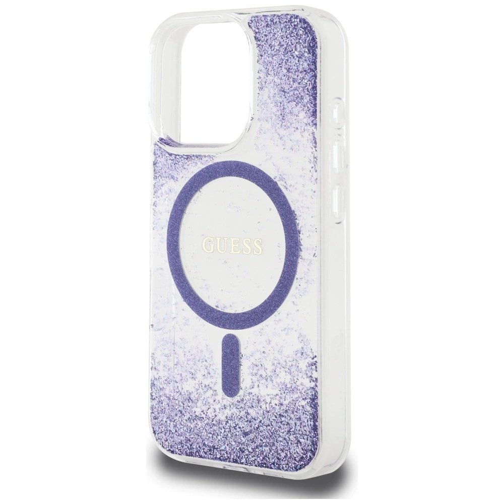 Guess HC Resin Bottom Glitter MagSafe Dėklas skirtas iPhone 16 Pro - Violetinis 5 Guess HC Resin Bottom Glitter MagSafe Dėklas skirtas iPhone 16 Pro - Violetinis 5