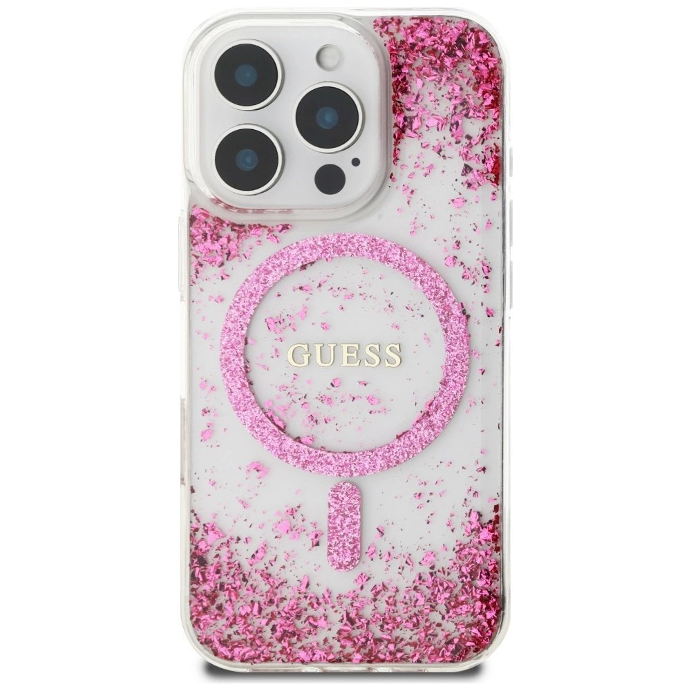 iPhone 16 Pro – Guess HC Resin Bottom Glitter MagSafe dėklas - Rožinis 2 iPhone 16 Pro – Guess HC Resin Bottom Glitter MagSafe dėklas - Rožinis 2