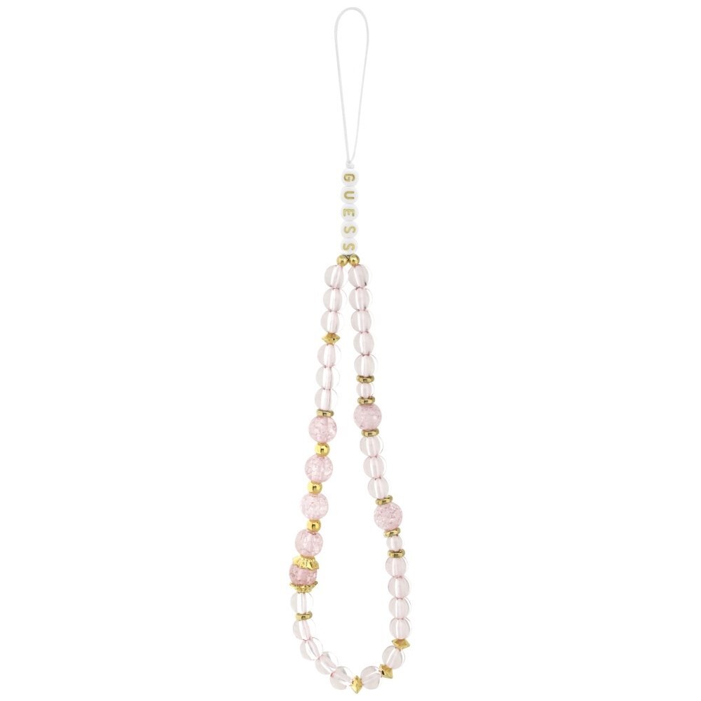 iPhone 17 Pro Guess IML Flowers Pearl Strap MagSafe dėklas – rožinis 1