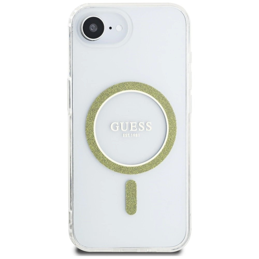iPhone 16e – Guess IML Glitter Circle MagSafe dėklas - Skaidrus 2 iPhone 16e – Guess IML Glitter Circle MagSafe dėklas - Skaidrus 2
