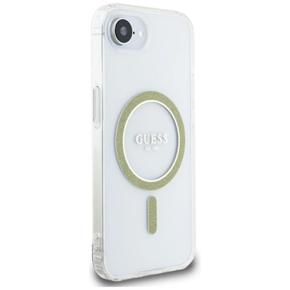 iPhone 16e – Guess IML Glitter Circle MagSafe dėklas - Skaidrus 3 iPhone 16e – Guess IML Glitter Circle MagSafe dėklas - Skaidrus 3