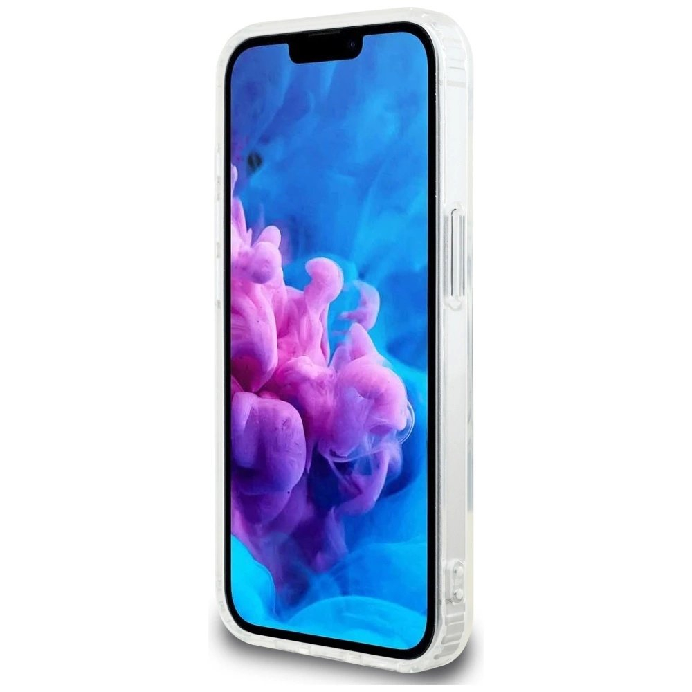 iPhone 16e – Guess IML Glitter Circle MagSafe dėklas - Skaidrus 4