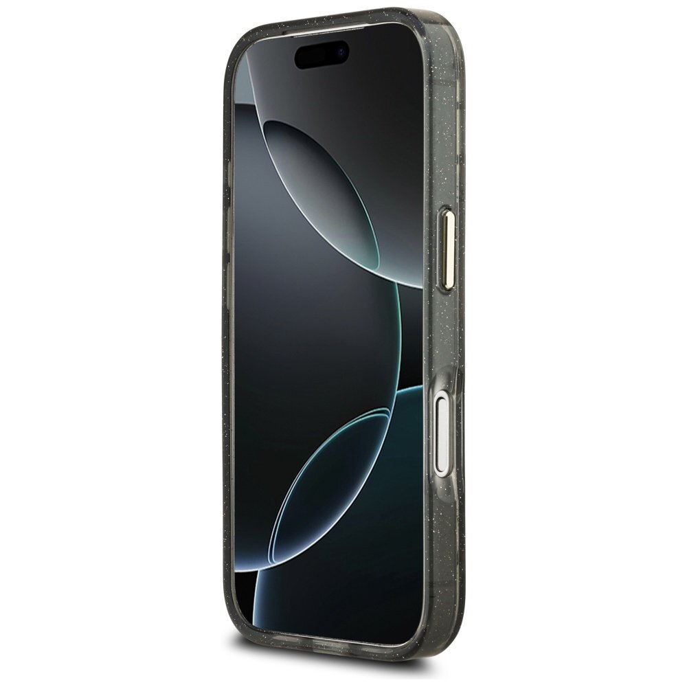 iPhone 17 Pro Guess IML Glitter Flowers Triangle MagSafe dėklas – juodas 4 iPhone 17 Pro Guess IML Glitter Flowers Triangle MagSafe dėklas – juodas 4