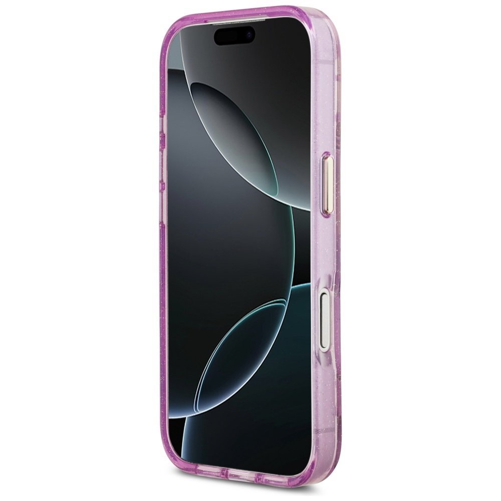 iPhone 17 Pro Max Guess IML Glitter Flowers Triangle MagSafe dėklas – violetinis 4 iPhone 17 Pro Max Guess IML Glitter Flowers Triangle MagSafe dėklas – violetinis 4