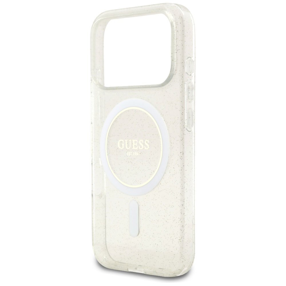 iPhone 17 Pro Max Guess IML Glitter Pearl Strap MagSafe dėklas – skaidrus 5 iPhone 17 Pro Max Guess IML Glitter Pearl Strap MagSafe dėklas – skaidrus 5