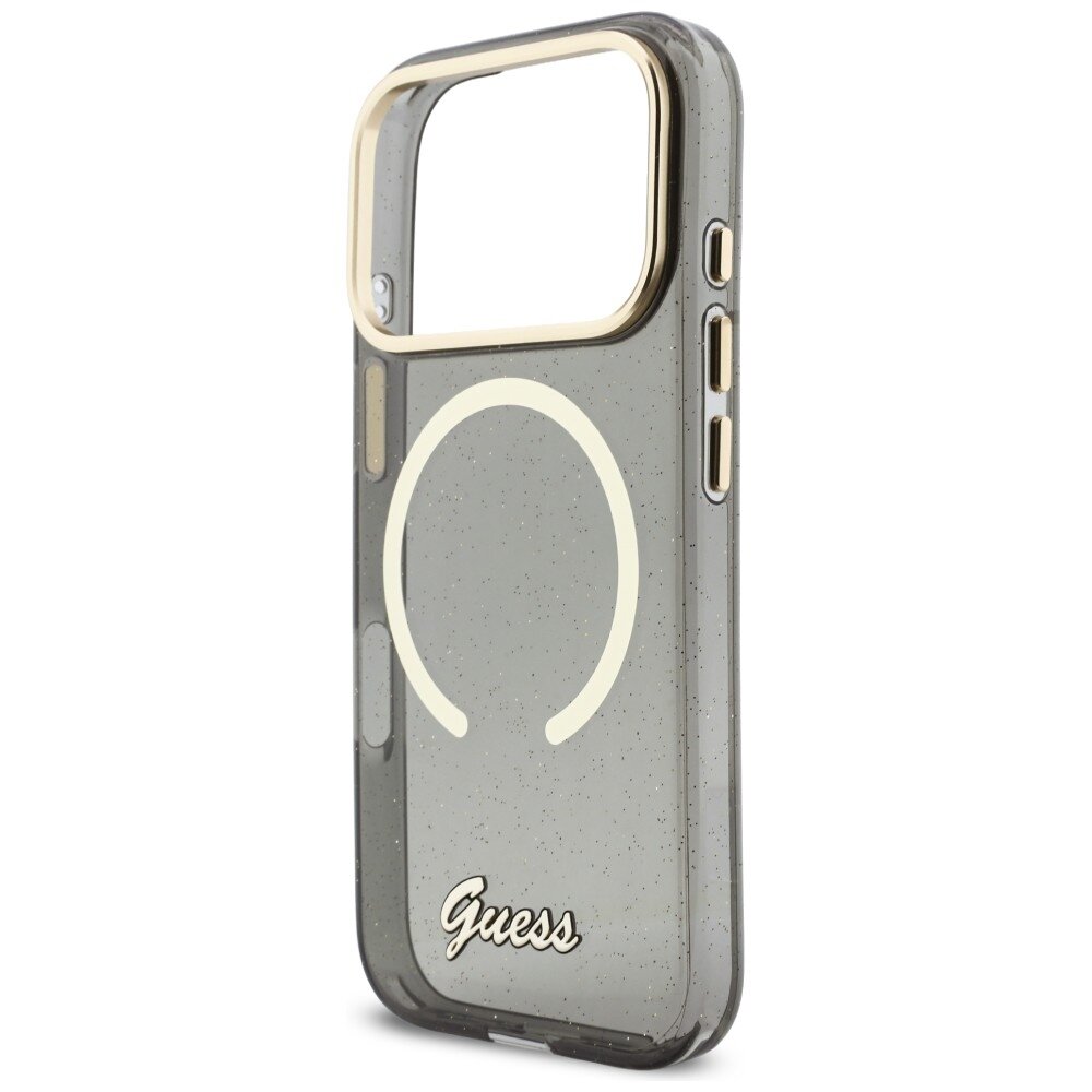 iPhone 17 Pro Guess IML Glitters Script Strap MagSafe dėklas – juodas 5 iPhone 17 Pro Guess IML Glitters Script Strap MagSafe dėklas – juodas 5