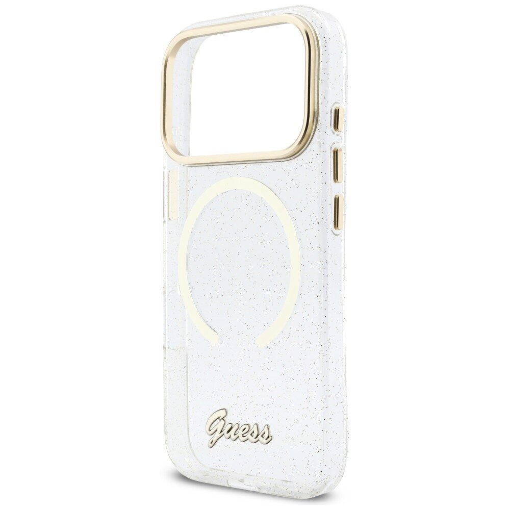 iPhone 17 Pro Guess IML Glitters Script Strap MagSafe dėklas – skaidrus 5 iPhone 17 Pro Guess IML Glitters Script Strap MagSafe dėklas – skaidrus 5