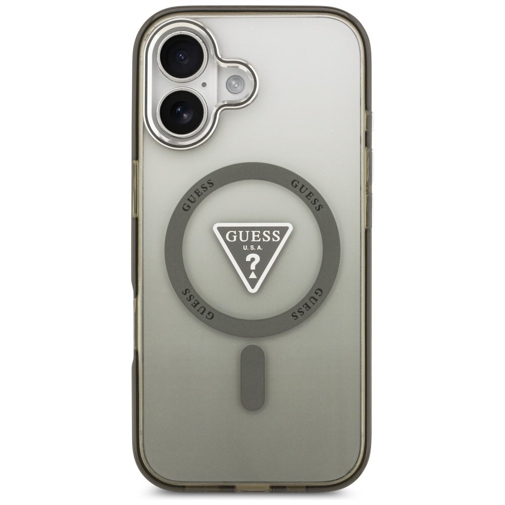iPhone 17 Guess IML Gradient Triangle Logo MagSafe dėklas – alyvinis 2