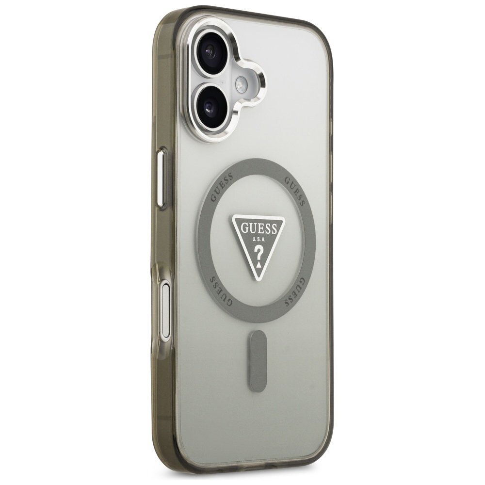iPhone 17 Guess IML Gradient Triangle Logo MagSafe dėklas – alyvinis 3
