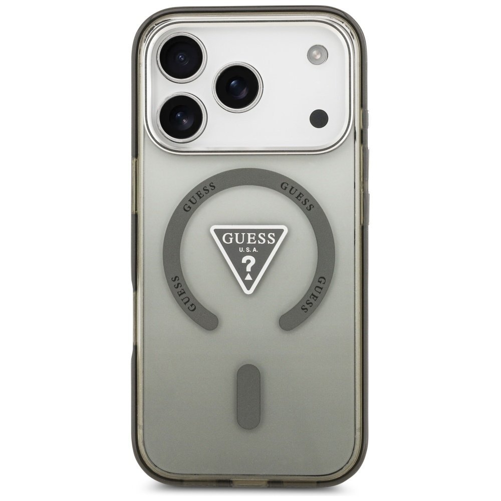 iPhone 17 Pro Guess IML Gradient Triangle Logo MagSafe dėklas – žalias 2 iPhone 17 Pro Guess IML Gradient Triangle Logo MagSafe dėklas – žalias 2