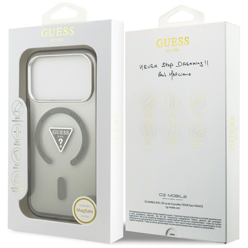 iPhone 17 Pro Guess IML Gradient Triangle Logo MagSafe dėklas – žalias 7