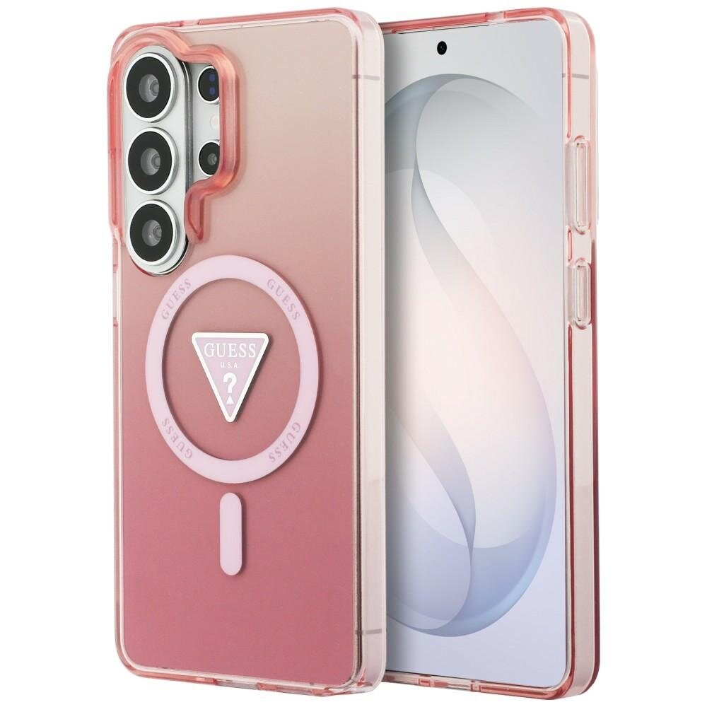 Samsung Galaxy S26 Ultra Guess IML Gradient Triangle MagSafe dėklas – rožinis