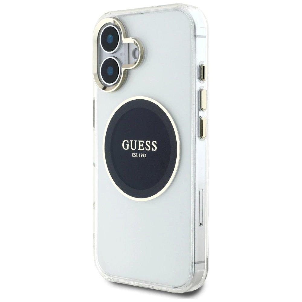 iPhone 16 Guess IML Metal Colored Circle Classic Logo MagSafe dėklas - juodas 1