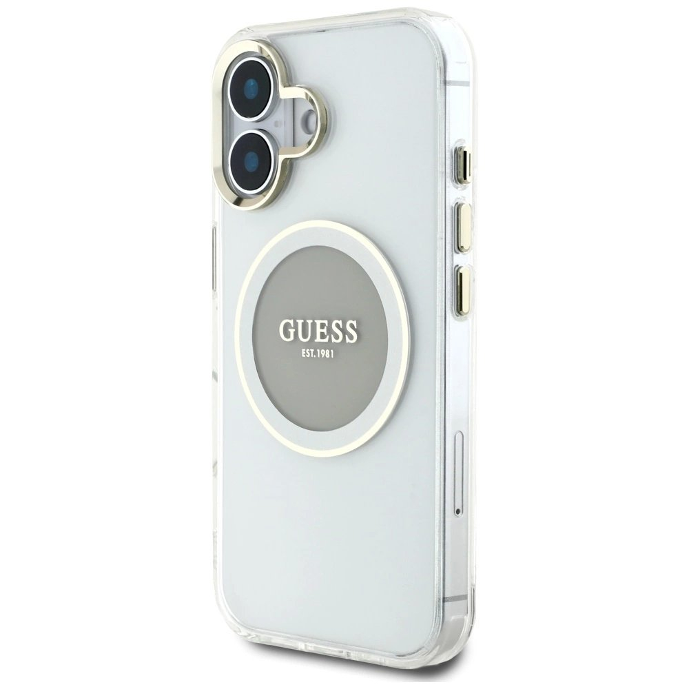 iPhone 16 Guess IML Metal Colored Circle Classic Logo MagSafe dėklas - pilkas 1 iPhone 16 Guess IML Metal Colored Circle Classic Logo MagSafe dėklas - pilkas 1