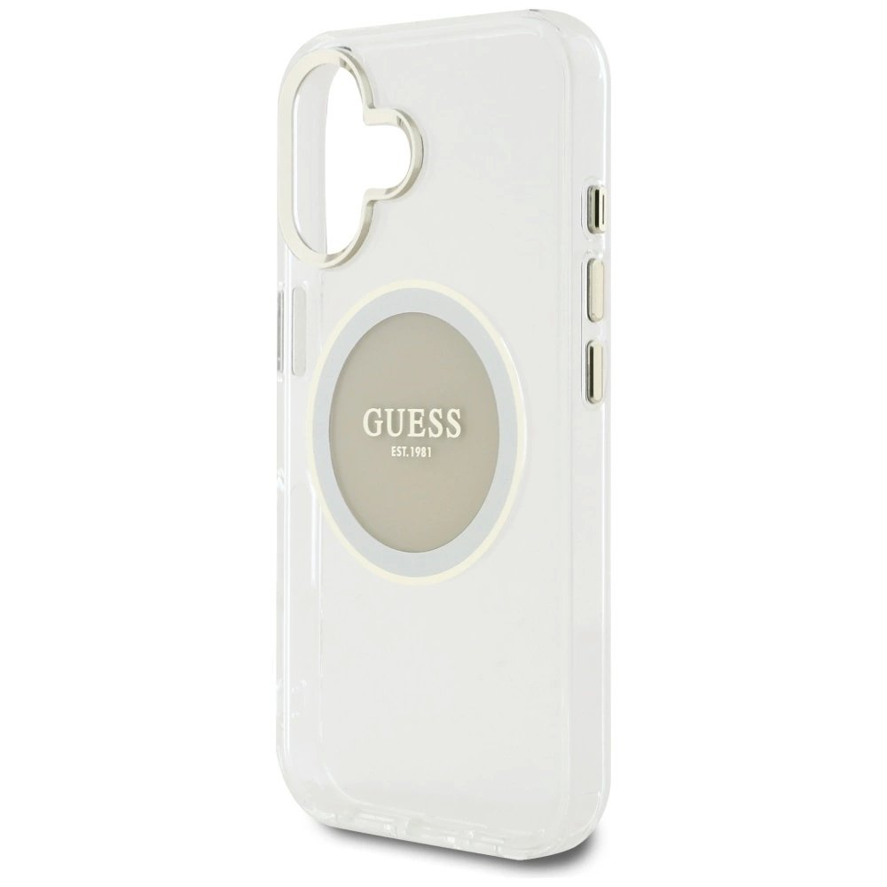iPhone 16 Guess IML Metal Colored Circle Classic Logo MagSafe dėklas - pilkas 5 iPhone 16 Guess IML Metal Colored Circle Classic Logo MagSafe dėklas - pilkas 5