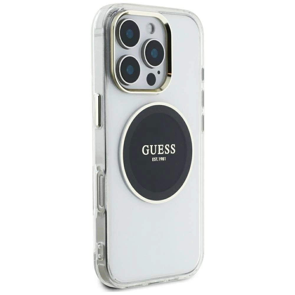 iPhone 16 Pro Max Guess IML Metal Colored Circle Classic Logo MagSafe dėklas - juodas 3 iPhone 16 Pro Max Guess IML Metal Colored Circle Classic Logo MagSafe dėklas - juodas 3