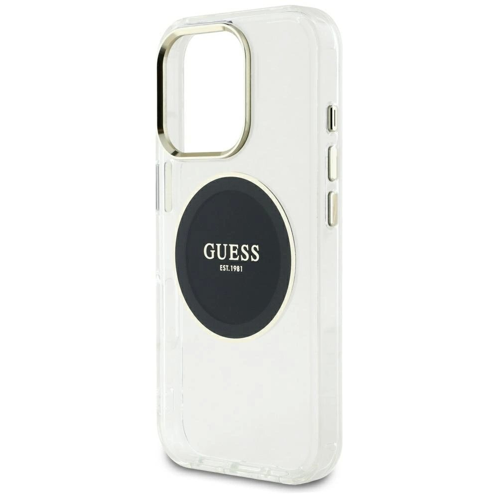 iPhone 16 Pro Max Guess IML Metal Colored Circle Classic Logo MagSafe dėklas - juodas 5