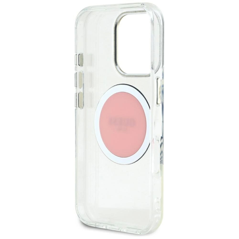 iPhone 16 Pro Max Guess IML Metal Colored Circle Classic Logo MagSafe dėklas - rožinis 6