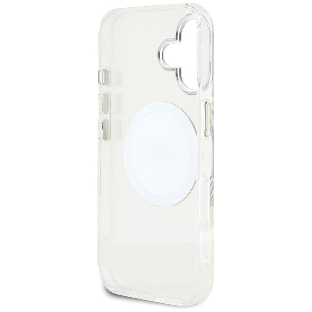iPhone 16 Guess IML Metal Colored Circle Classic Logo MagSafe dėklas - baltas 6 iPhone 16 Guess IML Metal Colored Circle Classic Logo MagSafe dėklas - baltas 6