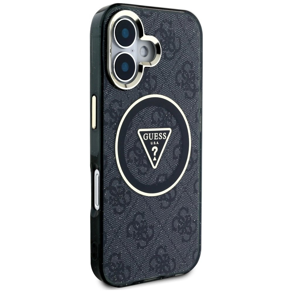 iPhone 16 – Guess IML Metal Glitter 4G Circle Triangle MagSafe dėklas - Juodas 3 iPhone 16 – Guess IML Metal Glitter 4G Circle Triangle MagSafe dėklas - Juodas 3