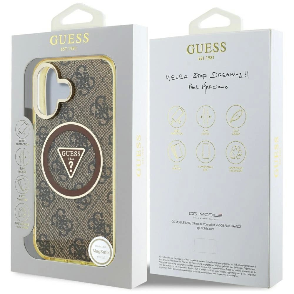 iPhone 16 – Guess IML Metal Glitter 4G Circle Triangle MagSafe dėklas - Rudas 7 iPhone 16 – Guess IML Metal Glitter 4G Circle Triangle MagSafe dėklas - Rudas 7