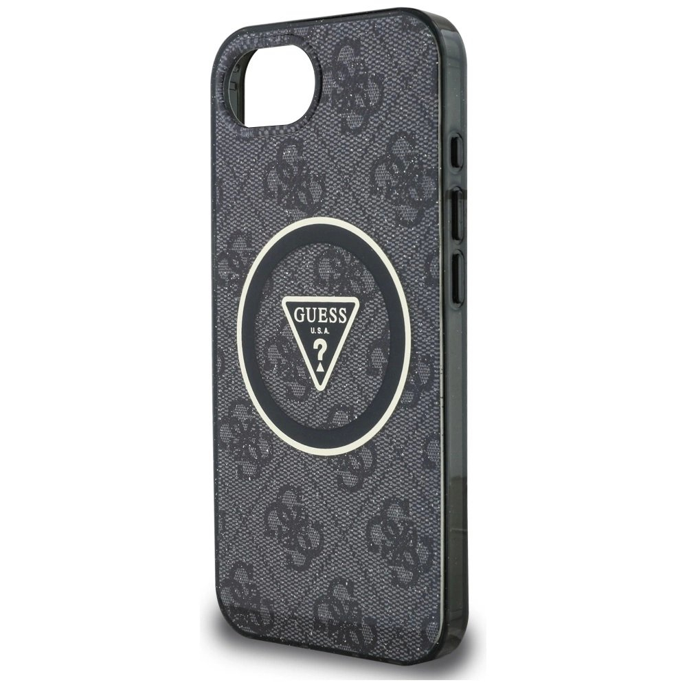 iPhone 16e – Guess IML Metal Glitter 4G Circle Triangle MagSafe dėklas - Juodas 5 iPhone 16e – Guess IML Metal Glitter 4G Circle Triangle MagSafe dėklas - Juodas 5