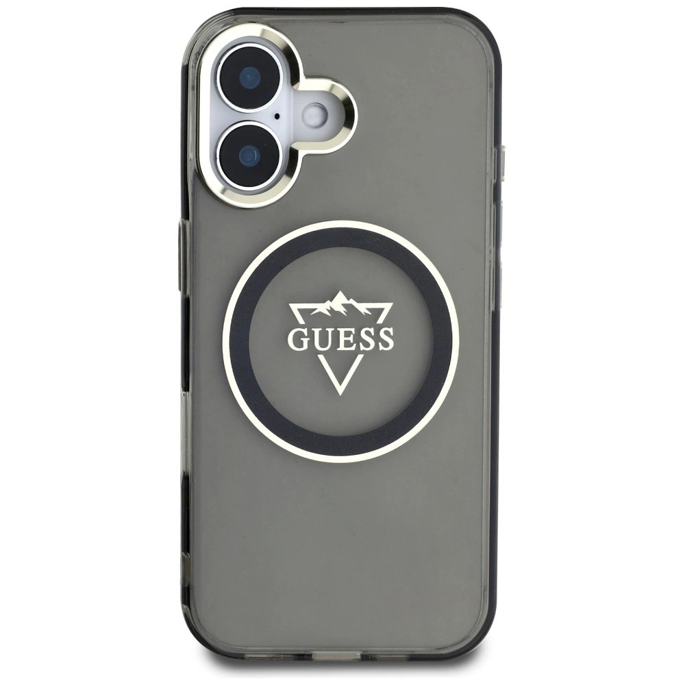 Guess IML Metal Mountain Logo MagSafe Dėklas skirtas iPhone 16 - Juodas 2