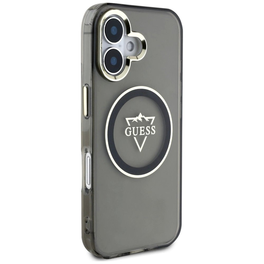 Guess IML Metal Mountain Logo MagSafe Dėklas skirtas iPhone 16 - Juodas 3