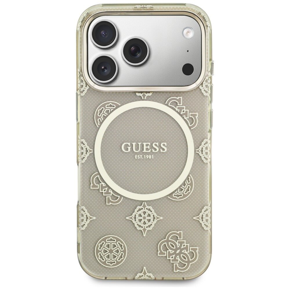 iPhone 17 Pro Guess IML Peony Dot MagSafe dėklas – smėlio spalvos 2 iPhone 17 Pro Guess IML Peony Dot MagSafe dėklas – smėlio spalvos 2