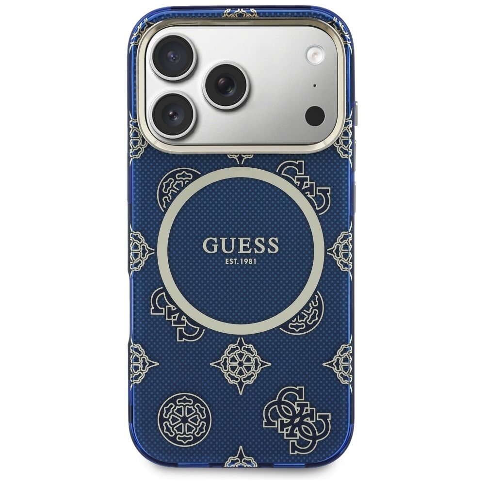 iPhone 17 Pro Guess IML Peony Dot MagSafe dėklas – mėlynas 2
