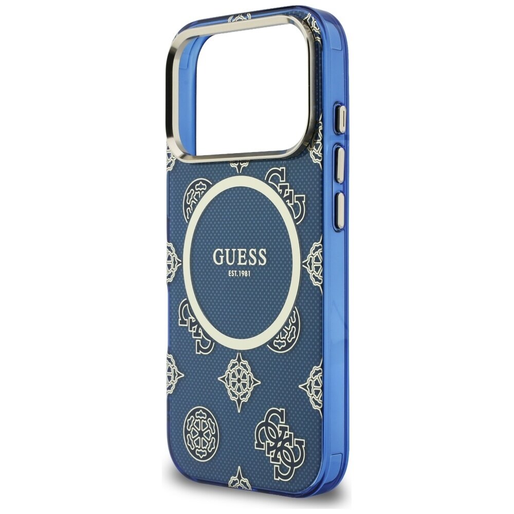 iPhone 17 Pro Guess IML Peony Dot MagSafe dėklas – mėlynas 5
