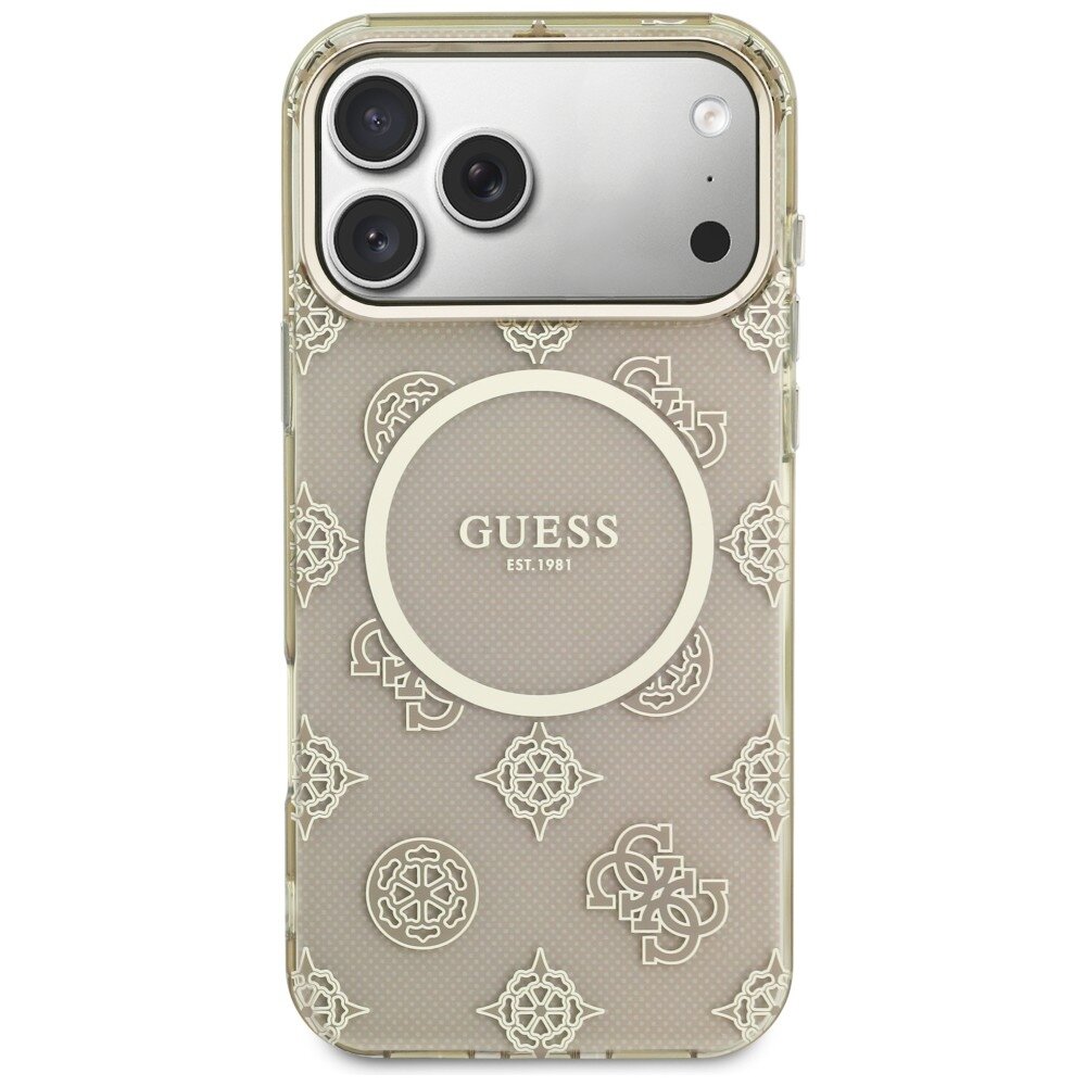 iPhone 17 Pro Max Guess IML Peony Dot MagSafe dėklas – smėlio spalvos 2