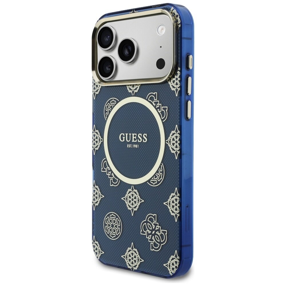 iPhone 17 Pro Max Guess IML Peony Dot MagSafe dėklas – mėlynas 1