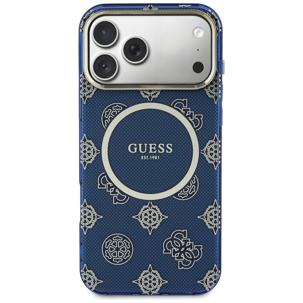 iPhone 17 Pro Max Guess IML Peony Dot MagSafe dėklas – mėlynas 2
