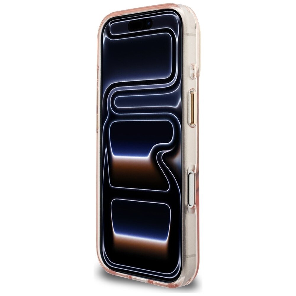 iPhone 17 Pro Guess IML Script Metal MagSafe dėklas – rožinis 4
