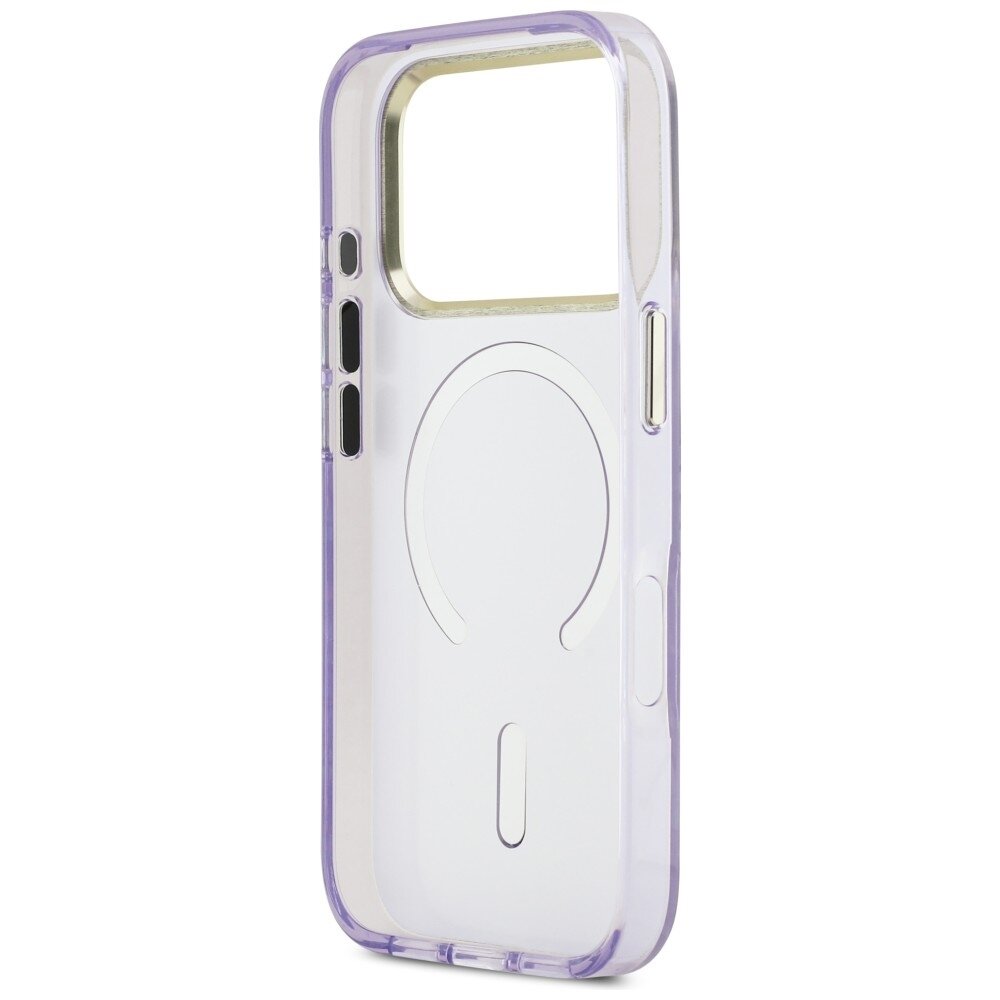 iPhone 17 Pro Max Guess IML Shell Script Metal MagSafe dėklas – violetinis 6