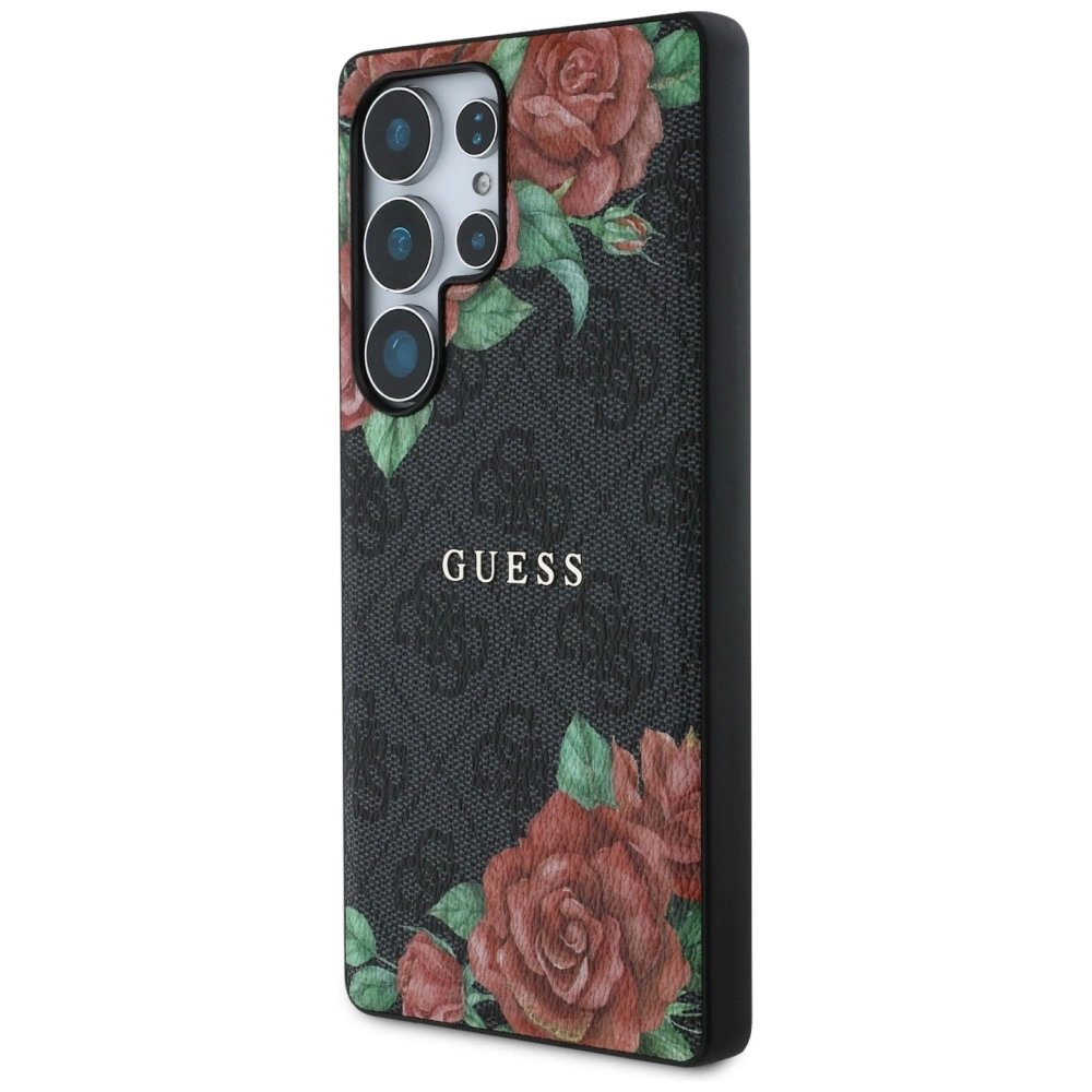 Guess Odinis 4G Flowers Print Metal Classic Logo MagSafe Dėklas skirtas Samsung Galaxy S25 Ultra - Juodas 1 Guess Odinis 4G Flowers Print Metal Classic Logo MagSafe Dėklas skirtas Samsung Galaxy S25 Ultra - Juodas 1