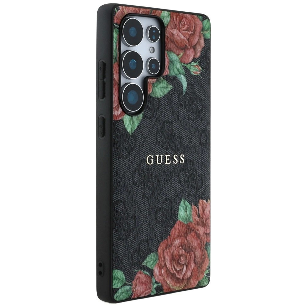 Guess Odinis 4G Flowers Print Metal Classic Logo MagSafe Dėklas skirtas Samsung Galaxy S25 Ultra - Juodas 3 Guess Odinis 4G Flowers Print Metal Classic Logo MagSafe Dėklas skirtas Samsung Galaxy S25 Ultra - Juodas 3